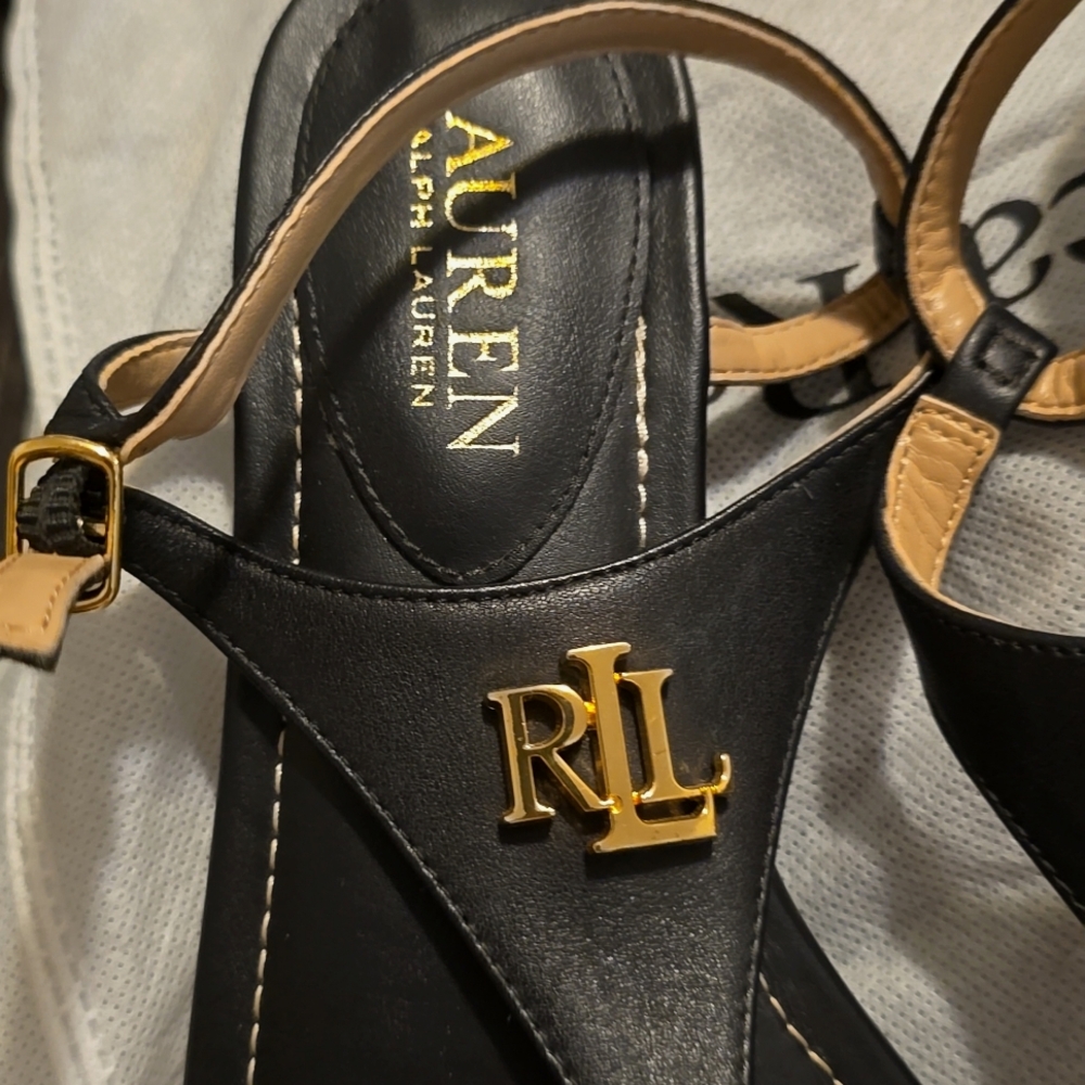 Ralph Lauren black sandals size 6 - Picture 2 of 3